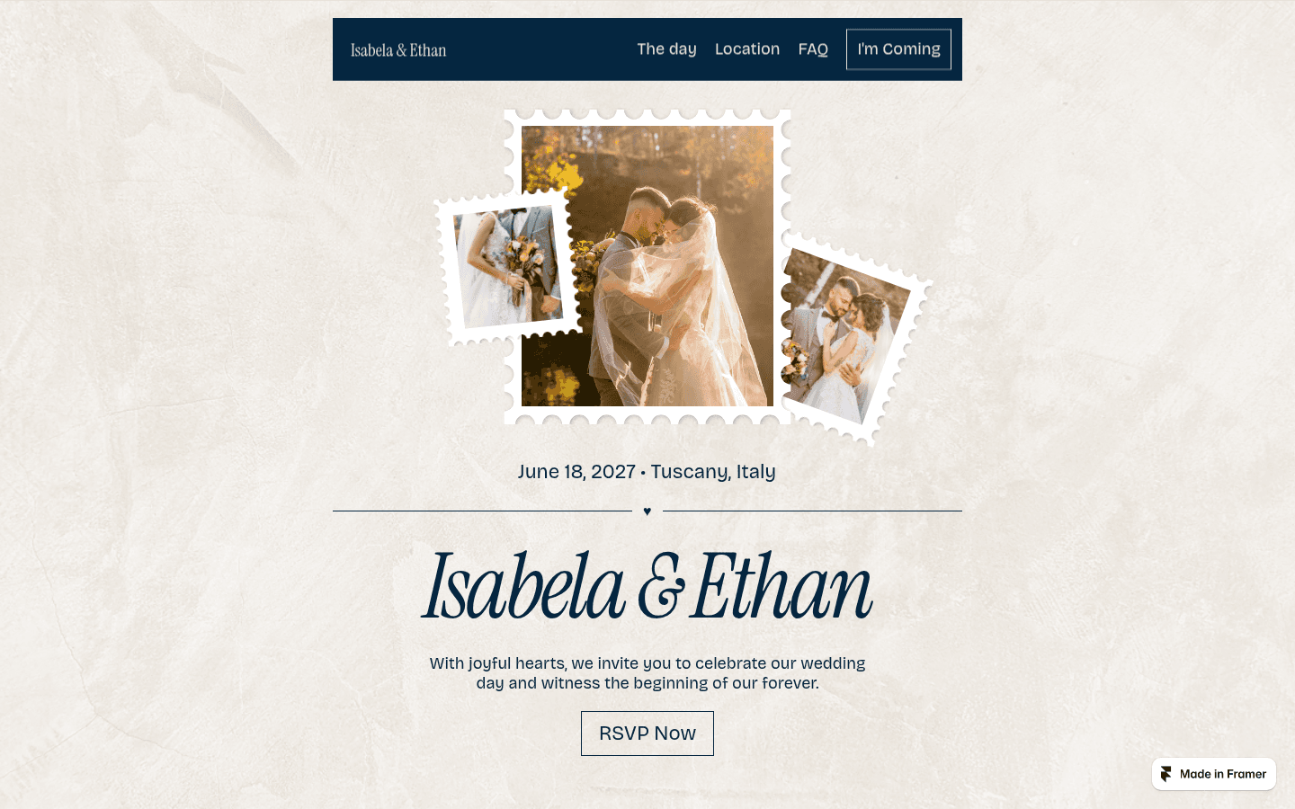 Isabela & Ethan — live website preview